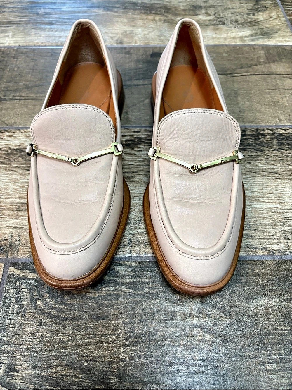 Sarto by Franco Sarto Leather Bit Loafers in Pink & Brown US 6M